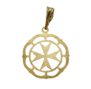 Sterling Silver Gilt Maltese Cross Charm Pendant Vintage c1970s