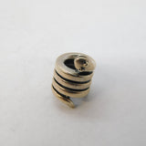 Sterling Silver Coiled Snake Charm Pendant Vintage c1970s
