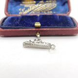Sterling Silver Battleship Charm Pendant Vintage c1970