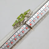 Sterling Silver 9 Faceted Peridot Statement Ring Vintage c1970 Size M 1/2
