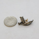 Sterling Silver Ballerina in the Swan Opening Charm Pendant Vintage c1970s