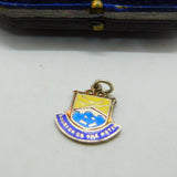 Sterling Silver Bourton-on-the Water Traveler Shield Charm Pendant Vintage c1970