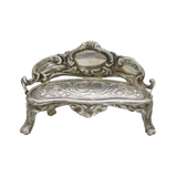 Edwardian Sterling Silver Dolls House Sofa Ornament Antique 1904 Birmingham