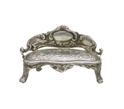Edwardian Sterling Silver Dolls House Sofa Ornament Antique 1904 Birmingham