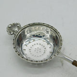 Sterling Silver & Wooden Handled Tea Strainer Vintage 1986 Sheffield