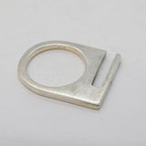Tego & Co. Sterling Silver Brutalist Style Dress Ring Vintage