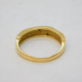 14ct Yellow Gold & Diamond 'Je t'aime' I Love You Dove Pattern Ring Vintage
