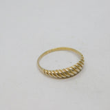 Sterling Silver Domed Textured Striped Band Dress Ring Vintage c1970 Size N 1/2
