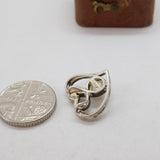 Sterling Silver Celtic Heart Drop Charm Pendant Vintage c1970