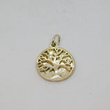 Sterling Silver Family Quote Tree Of Life Double Disc Pendant Modern c2000s