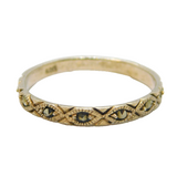 Sterling Silver Marcasite Leaf Pattern Half Eternity Ring Antique c1930 Size P