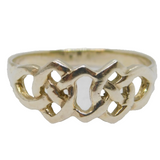 Sterling Silver Celtic Style Patterned Band Ring Vintage c1970 Size K 1/2