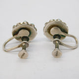 Austro-Hungarian Sterling Silver & Turquoise Screw-Back Earrings Antique