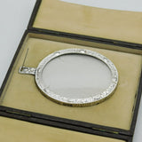 Arts & Crafts Boxed Planished Sterling Silver Oval Frame Antique 1906 London