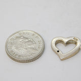 Sterling Silver Heart Drop Charm Pendant Vintage c1970s
