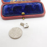 Sterling Silver Diamond Paste Drop Charm Pendant Vintage c1970