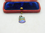Sterling Silver Keswick Traveller Shield Charm Pendant Vintage c1970