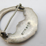 Scottish Sterling Silver Celtic Pattern Kilt Brooch Antique 1938 Edinburgh