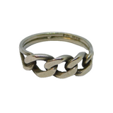 Sterling Silver Flat Curb Link Dress Band Ring Vintage c1970 Size J