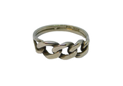 Sterling Silver Flat Curb Link Dress Band Ring Vintage c1970 Size J
