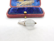 Sterling Silver and Glass Lantern Charm Pendant Vintage c1970