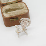 Sterling Silver Sewing Spinning Wheel Charm Pendant Vintage c1970