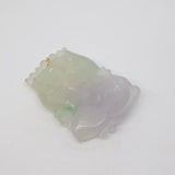 20th Century Chinese Carved Lavender Jade 9ct Gold Carved Pendant Antique