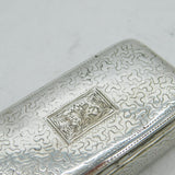 George IV Sterling Silver Floral Pattern Snuff Box Antique 1824 Birmingham