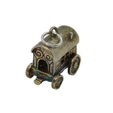 Sterling Silver Rustic Caravan With Fortune Teller Inside Charm Vintage c1970