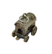 Sterling Silver Rustic Caravan With Fortune Teller Inside Charm Vintage c1970
