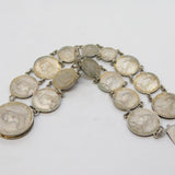 Victorian Sterling Silver Maudy Money Coin Bracelet Antique 1889