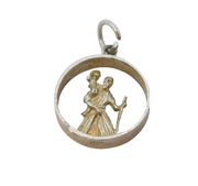 Sterling Silver St Christopher Travel Charm Pendant Vintage c1970