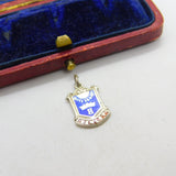 Sterling Silver and Enamel Henley Travel Shield Charm Pendant Vintage c1970