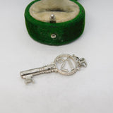Sterling Silver 21st Birthday Key Charm Pendant Vintage c1970