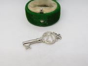 Sterling Silver 21st Birthday Key Charm Pendant Vintage c1970