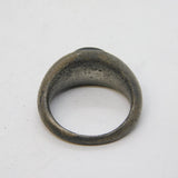 Roman Style Sterling Silver Carved Amber Intaglio Signet Ring Antique