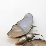Art Deco Sterling Silver Morpho Set Butterfly Wing Brooch Antique c1920s
