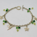 Sterling Silver Cable Link Charm Bracelet & Charms Vintage c1990 London
