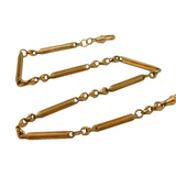 Victorian 9ct Yellow Gold Trombone Link Watch Chain Antique c1890s