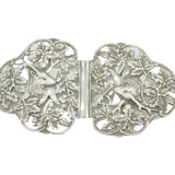 Edwardian Sterling Silver Stag & Oak Leaf Nurses Buckle Antique 1907 Birmingham