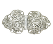 Edwardian Sterling Silver Stag & Oak Leaf Nurses Buckle Antique 1907 Birmingham
