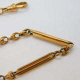 Victorian 9ct Yellow Gold Trombone Link Watch Chain Antique c1890s