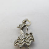 Sterling Silver Flamenco Dancer Charm Pendant Vintage c1970