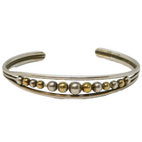 Karen Faulkner-Dunkley Sterling Silver & Gold Beaded Bangle Vintage London