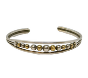 Karen Faulkner-Dunkley Sterling Silver & Gold Beaded Bangle Vintage London