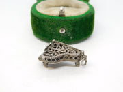 Sterling Silver Note Inside Grand Piano Opening Charm Pendant Vintage c1970