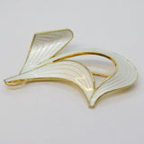 Ivar T. Holth Norwegian Sterling Silver White Enamel Floral Spray Brooch Vintage