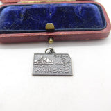 Sterling Silver State of Kansas USA Charm Pendant Vintage c1970