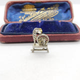 Sterling Silver Spinning Wheel Charm Pendant Vintage c1970