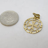 Sterling Silver Gilt Maltese Cross Charm Pendant Vintage c1970s